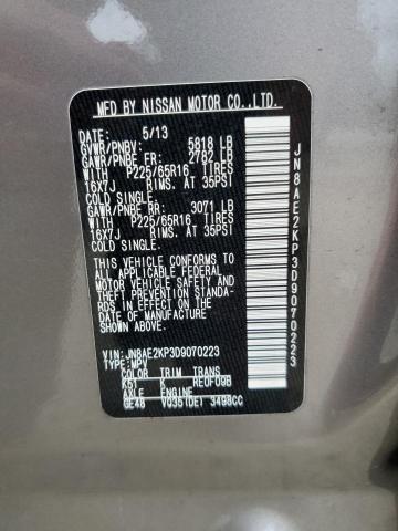 VIN JN8AE2KP3D9070223 2013 Nissan Quest, S no.14