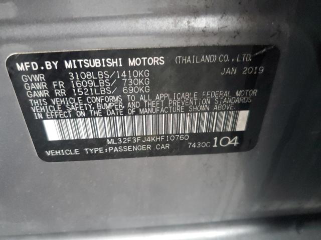 2019 MITSUBISHI MIRAGE G4 - ML32F3FJ4KHF10760