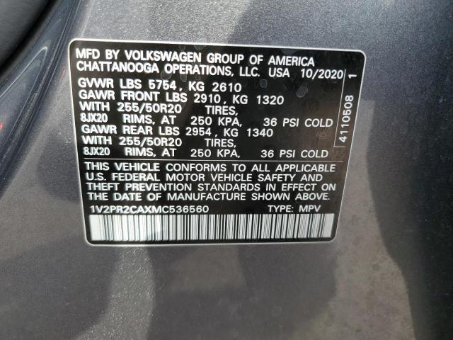 2021 VOLKSWAGEN ATLAS SE - 1V2PR2CAXMC536560