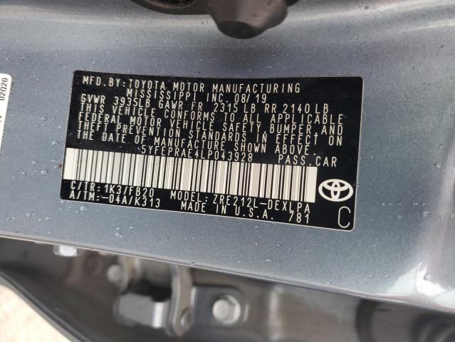 2020 TOYOTA COROLLA LE - 5YFEPRAE4LP043928