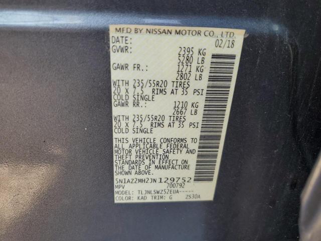 2018 NISSAN MURANO S - 5N1AZ2MH2JN129752