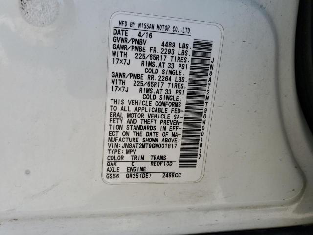 2016 NISSAN ROGUE S - JN8AT2MT9GW001817