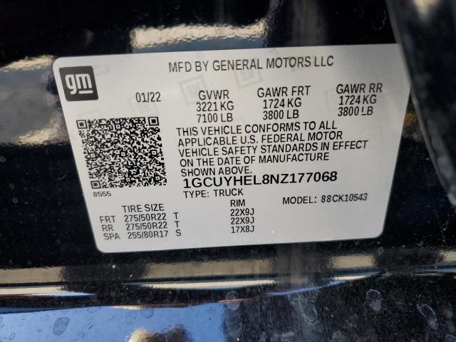2022 CHEVROLET SILVERADO - 1GCUYHEL8NZ177068