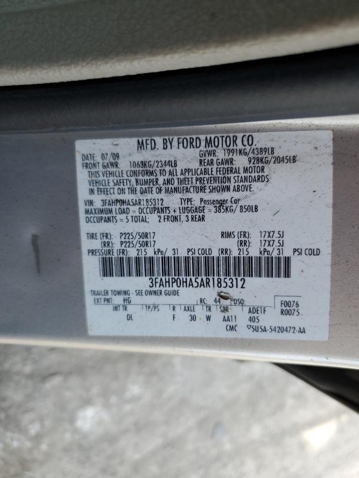 Lot #3030411467 2010 FORD FUSION SE