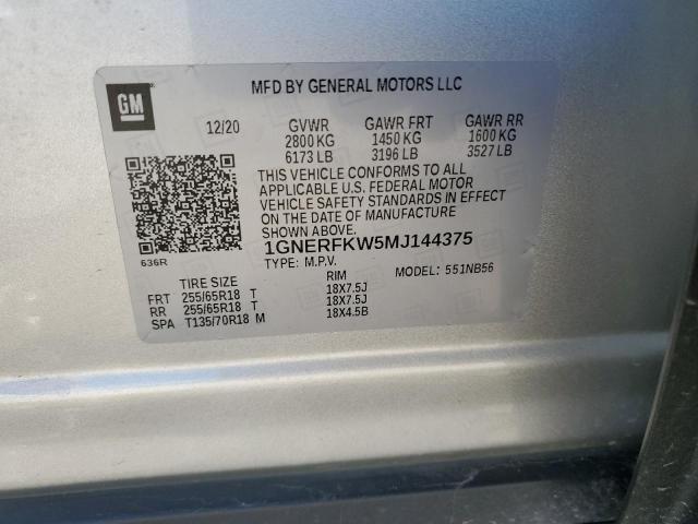 2021 CHEVROLET TRAVERSE L - 1GNERFKW5MJ144375