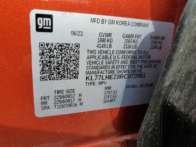 2024 CHEVROLET TRAX 1LT - KL77LHE28RC073981