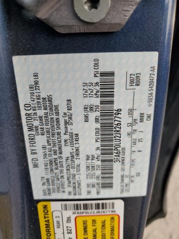 2018 FORD FUSION SE - 3FA6P0LU2JR267796