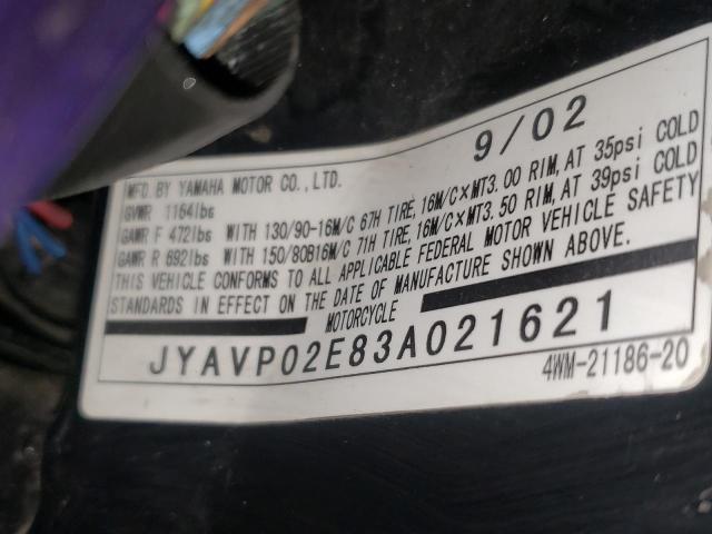 2003 YAMAHA XV1600 AS JYAVP02E83A021621