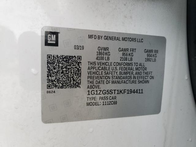 2019 CHEVROLET MALIBU RS - 1G1ZG5ST1KF194411