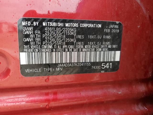 2019 MITSUBISHI OUTLANDER - JA4AD3A37KZ041155