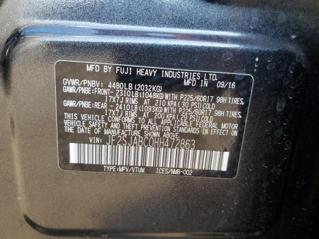 2017 SUBARU FORESTER 2 JF2SJABC0HH472863  72068714