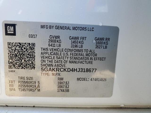 VIN 5GAKRCKD4HJ318677 2017 Buick Enclave no.14