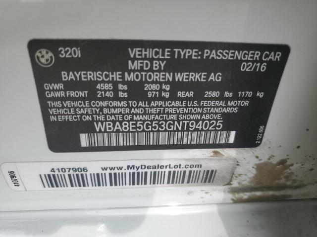 2016 BMW 320 XI - WBA8E5G53GNT94025
