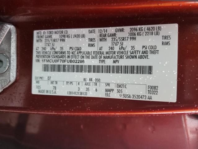 VIN 1FMCU0F70FUB02286 2015 Ford Escape, S no.14