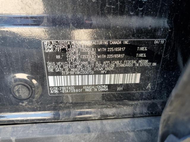 VIN 2T3P1RFV8KC006759 2019 Toyota RAV4, Xle no.13