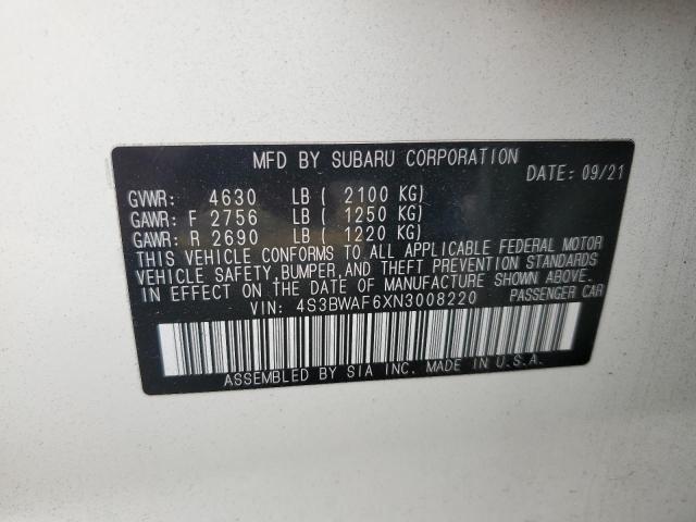 2022 SUBARU LEGACY PRE 4S3BWAF6XN3008220  71269174