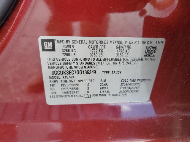 2016 CHEVROLET SILVERADO - 3GCUKSEC7GG136349