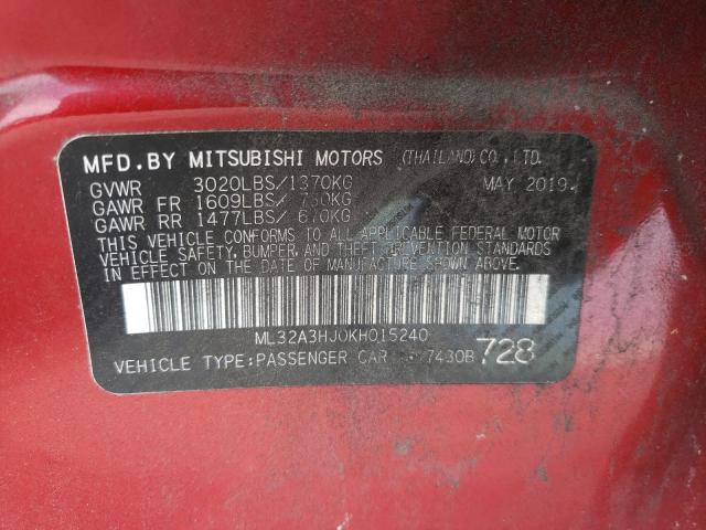 2019 MITSUBISHI MIRAGE ES - ML32A3HJ0KH015240