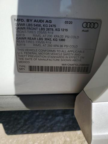 2020 AUDI Q5 PRESTIG WA1CNAFY2L2086450