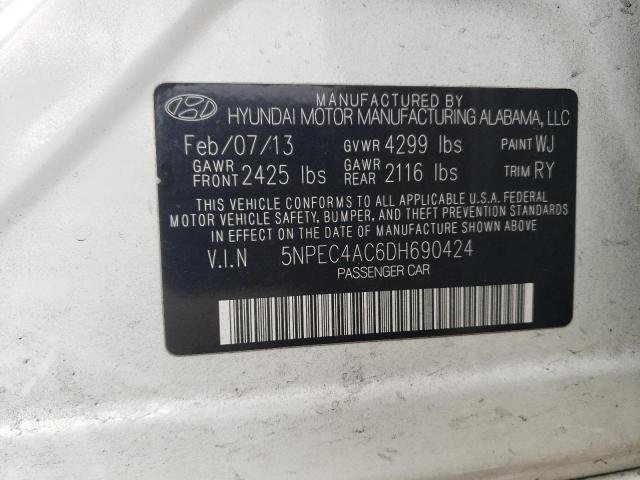 VIN 5NPEC4AC6DH690424 2013 Hyundai Sonata, SE no.12