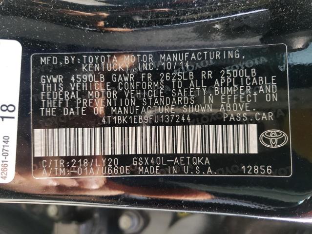 VIN 4T1BK1EB9FU137244 2015 Toyota Avalon, Xle no.13