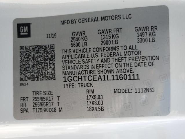 2020 CHEVROLET COLORADO L - 1GCHTCEA1L1160111