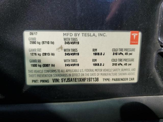 VIN 5YJSA1E1XHF197138 2017 Tesla MODEL S no.12