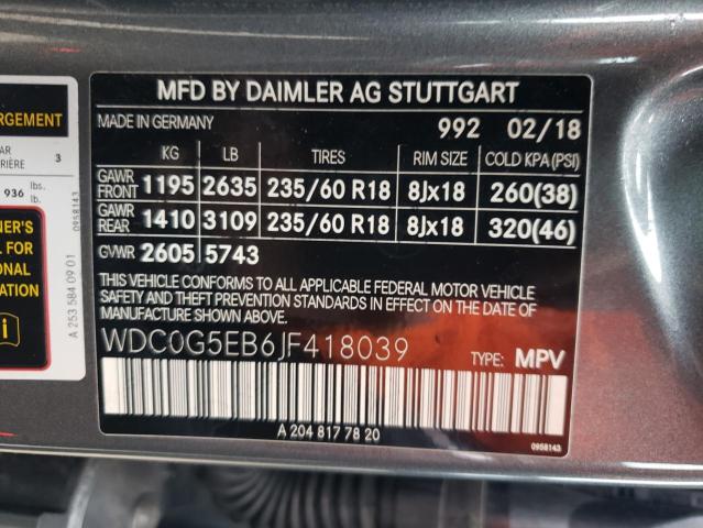 2018 MERCEDES-BENZ GLC - WDC0G5EB6JF418039