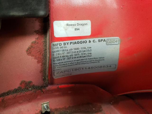 2004 VESPA C161C ZAPC16C1145008634