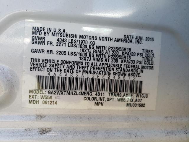 2015 MITSUBISHI OUTLANDER - 4A4AR3AU3FE040672