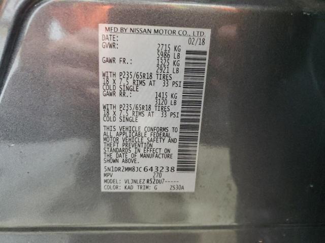 2018 NISSAN PATHFINDER - 5N1DR2MM8JC643238