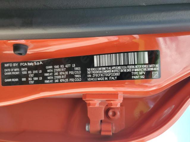 2016 FIAT 500X TREKK ZFBCFXCT0GP333687