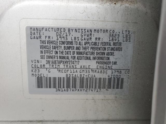 2017 NISSAN SENTRA S - 3N1AB7APXHY274717