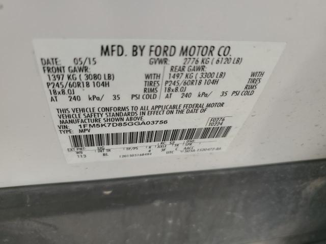 2016 FORD EXPLORER X - 1FM5K7D85GGA03756