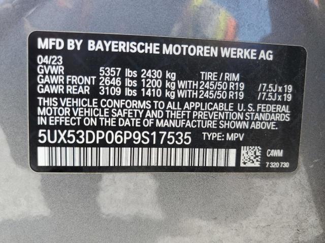 VIN 5UX53DP06P9S17535 2023 BMW X3, Xdrive30I no.13