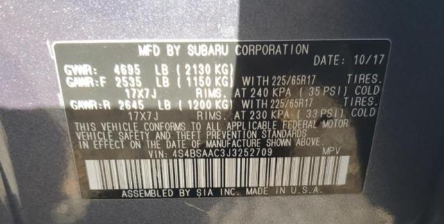 2018 SUBARU OUTBACK 2. - 4S4BSAAC3J3252709