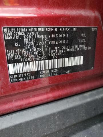2021 TOYOTA RAV4 LIMIT - 4T3D6RFV2MU037964