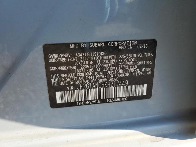 2019 SUBARU CROSSTREK - JF2GTANC5KH217449