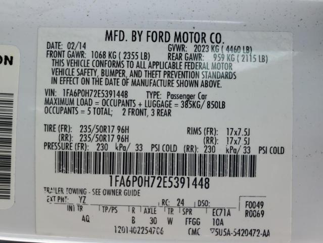 VIN 1FA6P0H72E5391448 2014 Ford Fusion, SE no.12