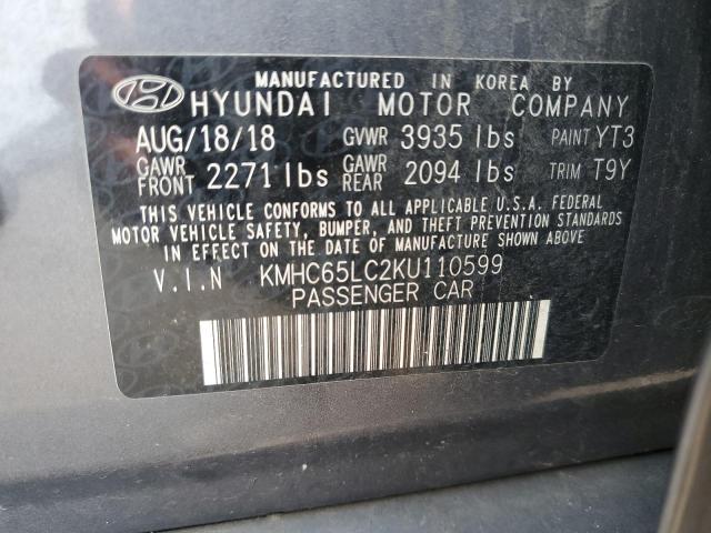 2019 HYUNDAI IONIQ BLUE KMHC65LC2KU110599