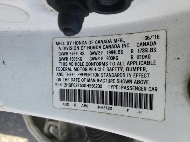 2016 HONDA CIVIC LX - 2HGFC2F53GH556200