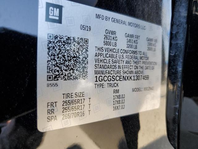 2019 CHEVROLET COLORADO L - 1GCGSCENXK1307459