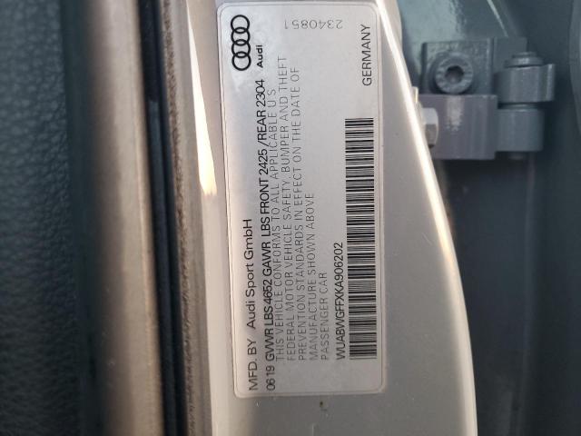 2019 AUDI RS3 - WUABWGFFXKA906202
