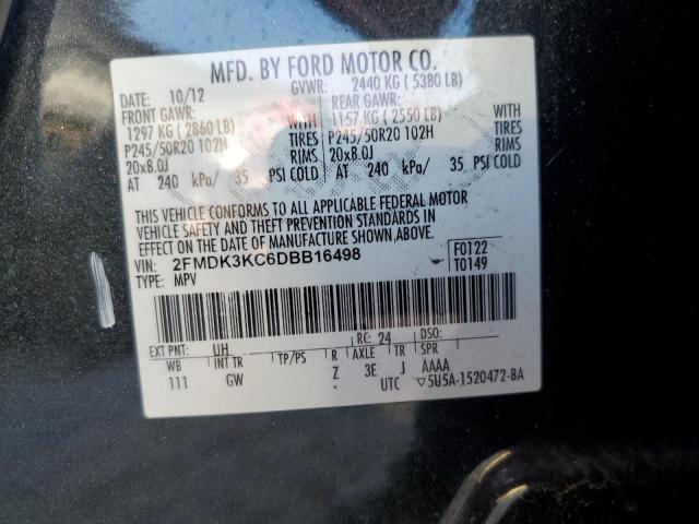 VIN 2FMDK3KC6DBB16498 2013 Ford Edge, Limited no.13