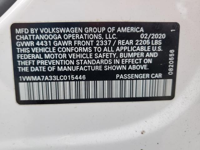 2020 VOLKSWAGEN PASSAT R-L - 1VWMA7A33LC015446