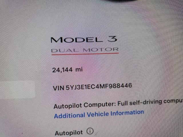 2021 TESLA MODEL 3 - 5YJ3E1EC4MF988446