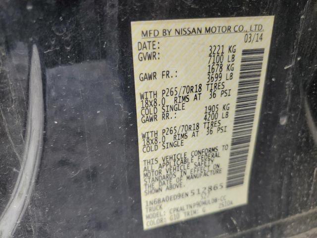 VIN 1N6BA0ED9EN512865 2014 Nissan Titan, S no.12