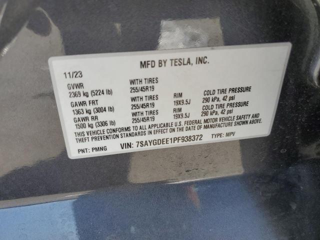 VIN 7SAYGDEE1PF938372 2023 Tesla MODEL Y no.12