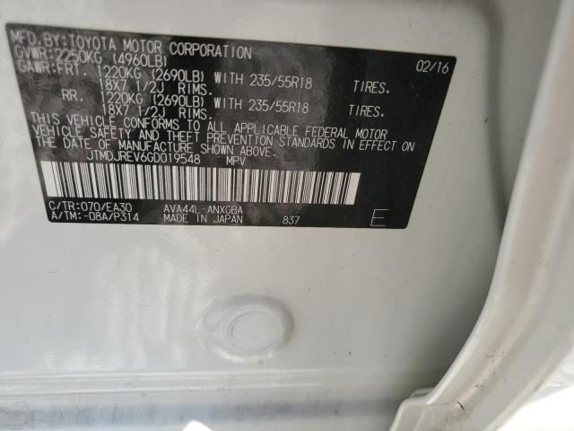 2016 TOYOTA RAV4 HV LI - JTMDJREV6GD019548