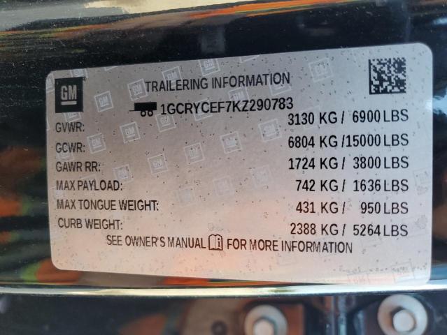 2019 CHEVROLET SILVERADO - 1GCRYCEF7KZ290783